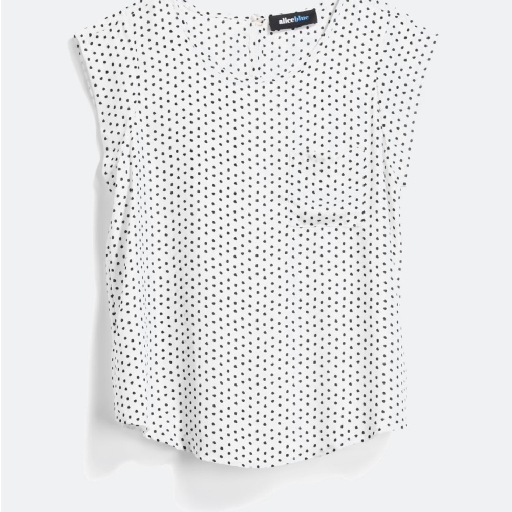 Alice Blue Women's Blouse with Black Dots